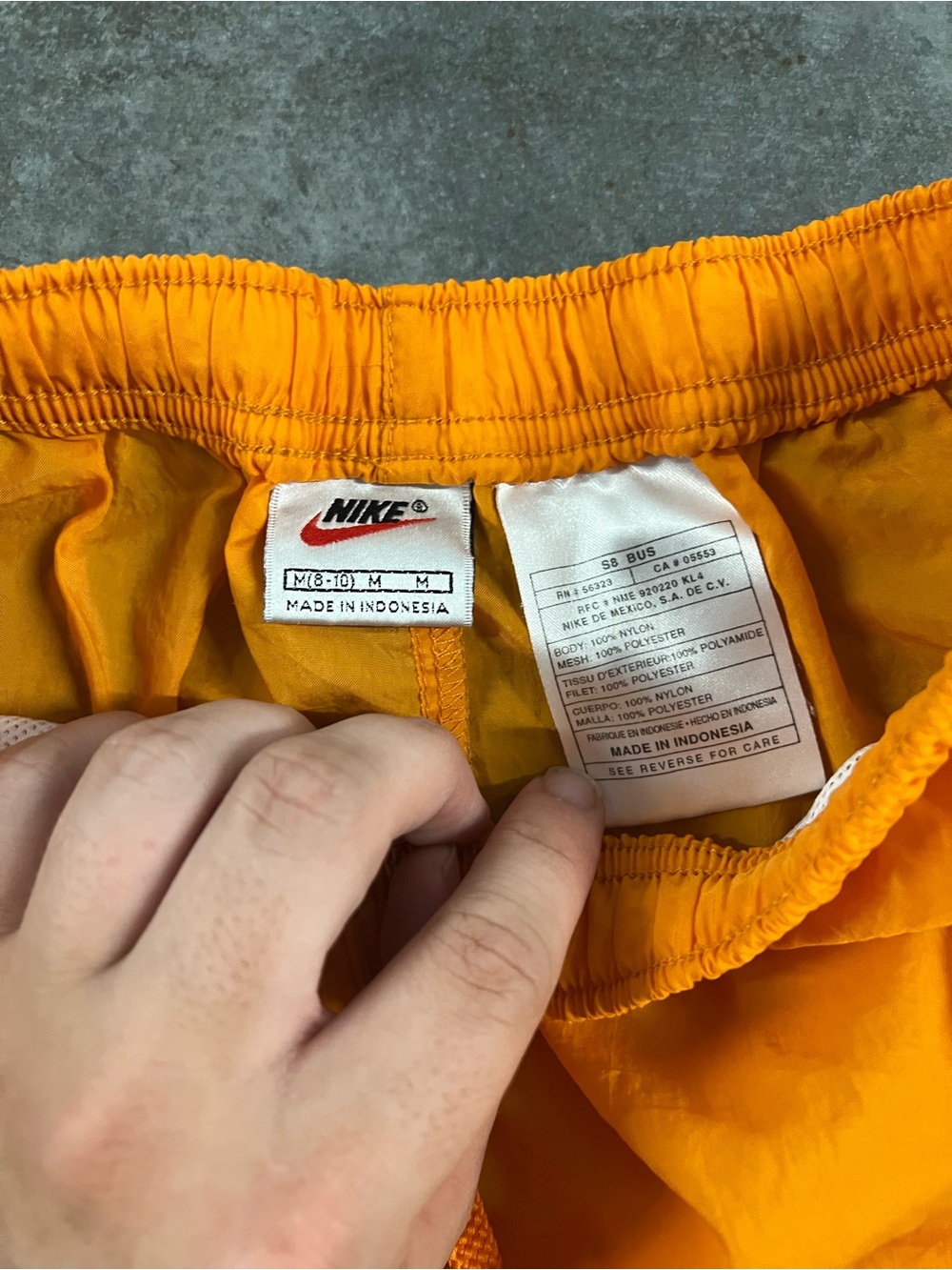 Vintage 90s Nike Orange Nylon Shorts Women’s Medium